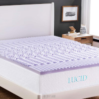 Lucid 2-inch 5-Zone Lavender Memory Foam Mattress Topper