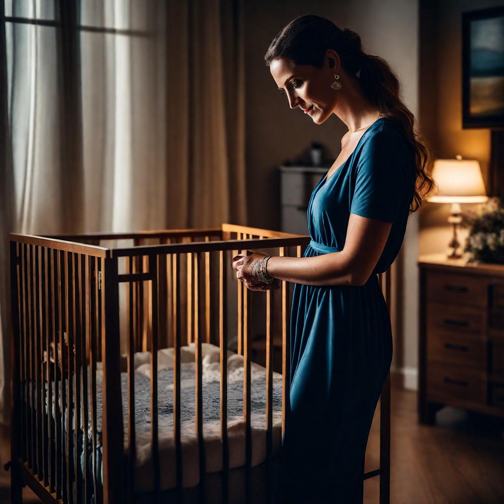 mother next to crib